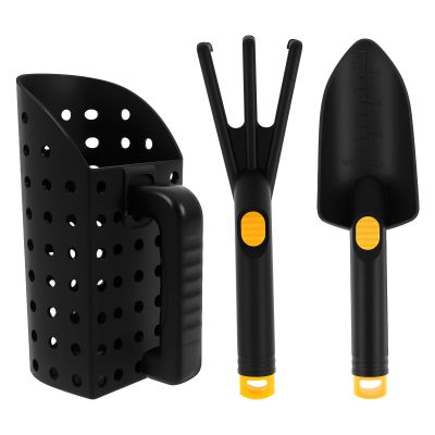 3-Piece Metal Detector Sand Scoop Set with Sieve and Rake
