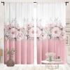 Odot Semi-Sheer Curtains for Living Room, 3D Flower Pattern Voile Curtains with Rod Pockets, Set of 2, Flower Leaf A, 140 x 275 cm view 2