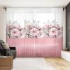 Odot Semi-Sheer Curtains for Living Room, 3D Flower Pattern Voile Curtains with Rod Pockets, Set of 2, Flower Leaf A, 140 x 275 cm view 3