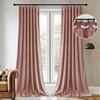 StangH Dusty Pink Velvet Curtains, 250 cm Long, Room-Darkening, 132 x 250 cm, 2 Panels view 2