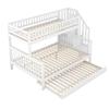 SUKY Bunk Bed, 90 x 200 cm and 140 x 200 cm, White, with Slats (Mattress Not Included), Pine, with Rolling Storage and Stairs view 4