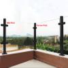 Generic Black Glass Railing Post Clamp for Stairs and Decks, Square Balustrade System, 60–120 cm Glass Panel Holder, 47.2 in End Post, Durable Black Finish view 2