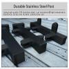 Generic Black Glass Railing Post Clamp for Stairs and Decks, Square Balustrade System, 60–120 cm Glass Panel Holder, 47.2 in End Post, Durable Black Finish view 3