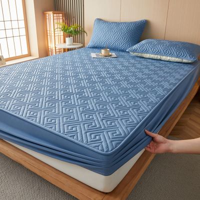 Waterproof Fitted Sheet, 120 x 200 cm + 30 cm Pillowcase, Extra Deep, Breathable Mattress Protector with Elastic Edges