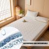 Waterproof Fitted Sheet, 120 x 200 cm + 30 cm Pillowcase, Extra Deep, Breathable Mattress Protector with Elastic Edges view 3