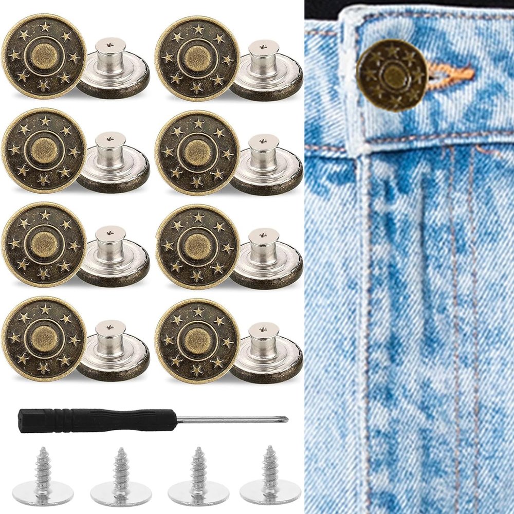 17-Piece Jeans Button Set