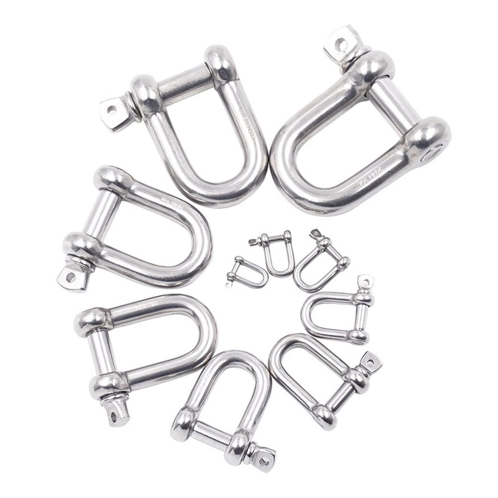 LZTDSBX 316 Stainless Steel D-Ring Anchor Shackle, M4-M38, Screw Pin