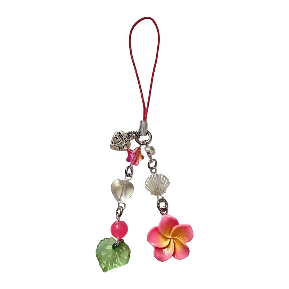 YUPEIUKLI Handmade Plumeria Tassel Heart Ornament