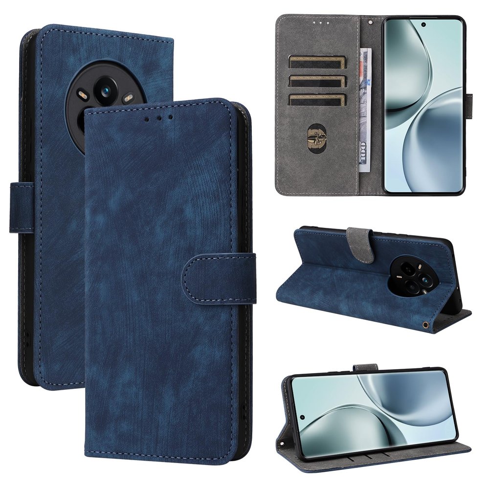 Rfvzubemok Flip Wallet Case Compatible with Realme 14 Pro 5G, Magnetic Closure, Blue