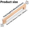 SYZOW 6-Piece Wooden Drawer Handles, 192 mm Hole Spacing (Beech) view 2