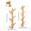 Modern Solid Bamboo Wall-Mounted Coat Rack with Hooks view 2