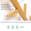 Modern Solid Bamboo Wall-Mounted Coat Rack with Hooks view 3