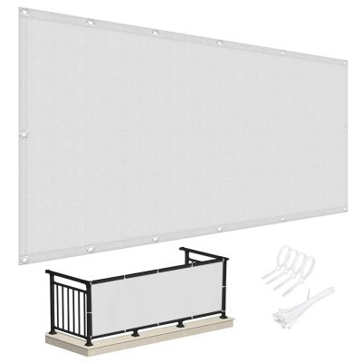 Chivivi Weatherproof Balcony Privacy Screen, Opaque UV-Resistant Balcony and Terrace Cover with Zip Ties