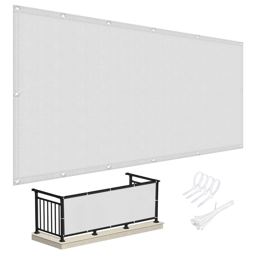 Chivivi Weatherproof Balcony Privacy Screen, Opaque UV-Resistant Balcony and Terrace Cover with Zip Ties