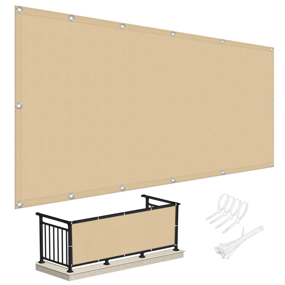 Chivivi Weatherproof Balcony Privacy Screen, UV-Resistant, Opaque, No-Drill Installation