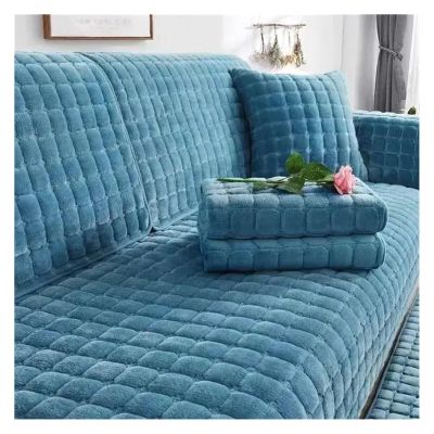 AOPEZIA Washable Flannel Sofa Cover, Non-Slip Couch Protector, Blue, 70 x 120 cm