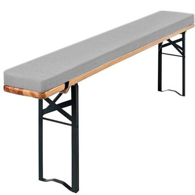 ELYSYSRL Outdoor Beer Bench Cushion, Light Gray, 110 x 30 x 3 cm