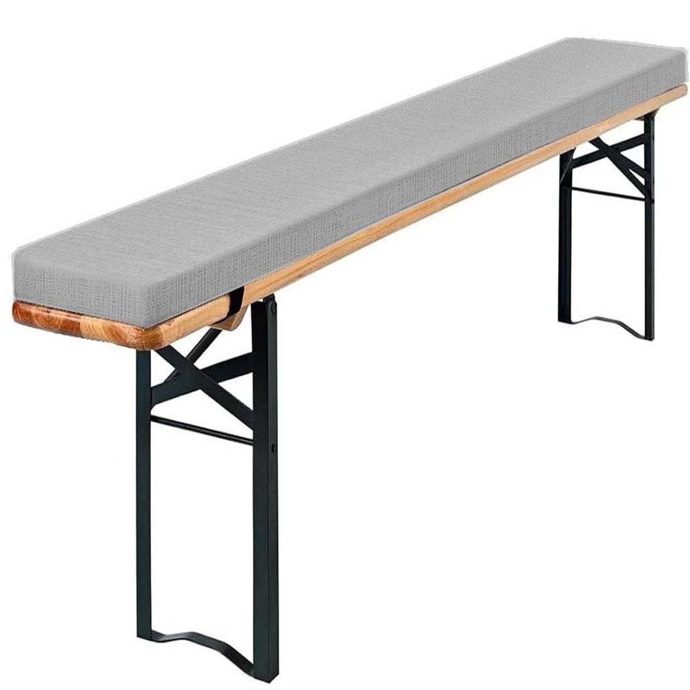 ELYSYSRL Outdoor Beer Bench Cushion, Light Gray, 110 x 30 x 3 cm