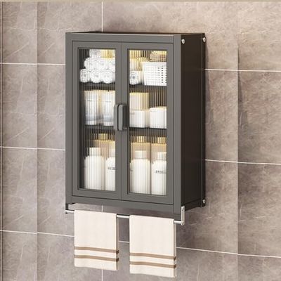 Wall-Mounted Bathroom Storage Cabinet with Acrylic Door