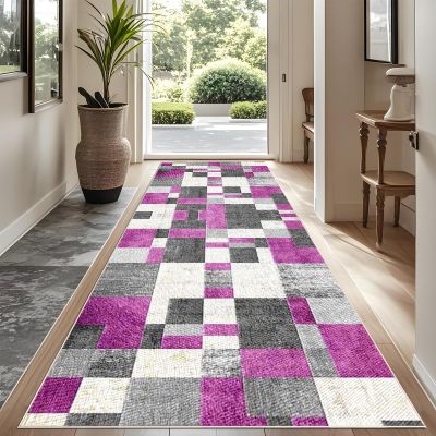 YUEAENK 80 x 450 cm Runner Rug, Washable Non-Slip Kitchen and Hallway Rug
