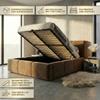 A&J MbelLand VIGI Upholstered Bed 140 x 200 cm with Mattress, Slatted Base and Storage Box, Black view 3