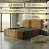 A&J MbelLand VIGI Upholstered Bed 140 x 200 cm with Mattress, Slatted Base and Storage Box, Black view 4
