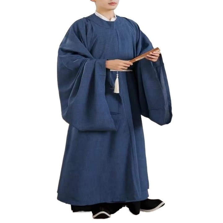 HIMKSRE Classic Tang and Song Dynasty Hanfu Robe for Men and Women, Blue, XL