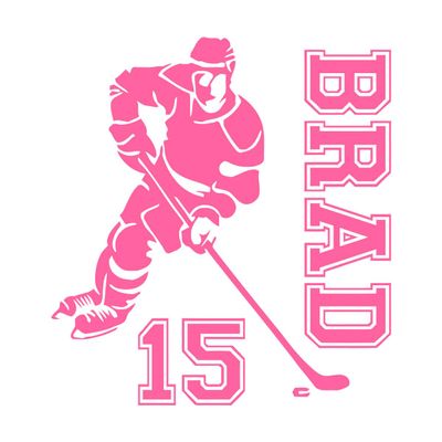 Vinyl Wall Decal Hockey Quotes Hockey Baseball Girls Boys Teens Atin 54 x 58.4 cm Self-Adhesive Pink