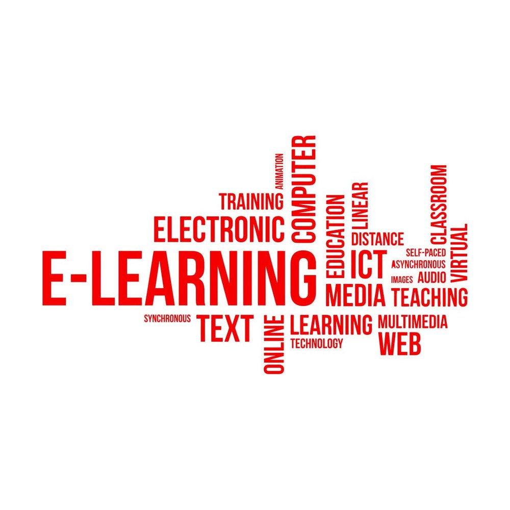 Vinyl Wall Sticker Decor Word Cloud E-Learning 45 x 80.2 cm Customizable Rose Red