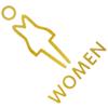 Veemoon Self-Adhesive Restroom Sign, 25 x 15 cm, Gold-Colored Plastic view 1