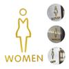 Veemoon Self-Adhesive Restroom Sign, 25 x 15 cm, Gold-Colored Plastic view 2