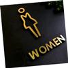 Veemoon Self-Adhesive Restroom Sign, 25 x 15 cm, Gold-Colored Plastic view 3