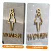 Veemoon Self-Adhesive Restroom Sign, 25 x 15 cm, Gold-Colored Plastic view 4
