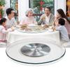 ZGYOZMNG Tempered Glass Lazy Susan with Rotating Aluminum Alloy Base, Round Cake Stand, 60–120 cm (24–47 in) (70 cm/28 in) view 1