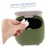 Cabilock Small Green ABS Wastebasket, Reusable and Durable, Slim Desktop Trash Can for Bathroom and Kitchen view 4