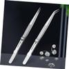 Housoutil Ergonomic Non-Slip Stainless Steel Precision Tweezers for Jewelry Making and Electronics, Silver view 4