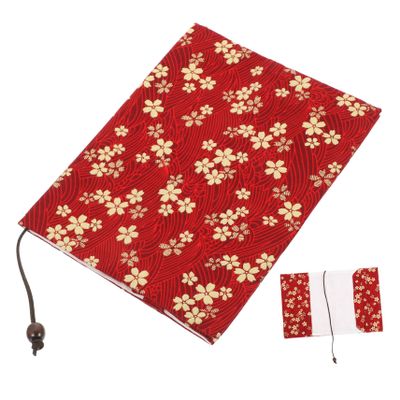 Handmade Red Fabric Book Cover, A5