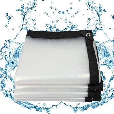 WGQR Transparent Waterproof Tarp with Grommets, 4.5 x 3