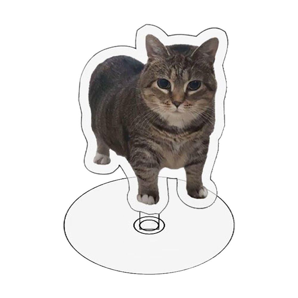 Rotating Acrylic Cat Decoration