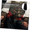 Veemoon Medieval Renaissance Cosplay Belt Pouch, Black Fur, Reversible view 3