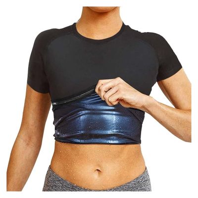 GOUJIAN Women's Short-Sleeve Sauna Shapewear Top, 4XL