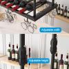 MWAYOYTE Wine Rack, Ceiling-Mounted Wine Glass Holder and Wall-Mounted Bottle Rack view 4