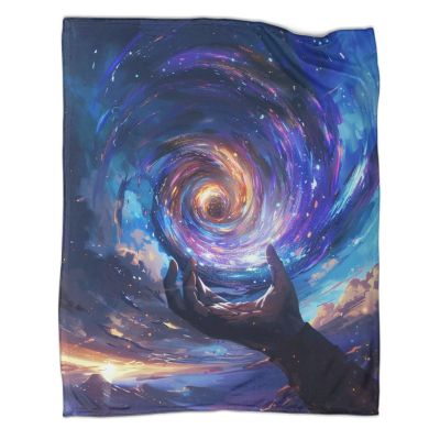 kaiyun Spiral-Shaped Black Hole 60 x 80 Inch (150 x 200 cm) Sofa Blanket, Purple Clouds Throw for Beds