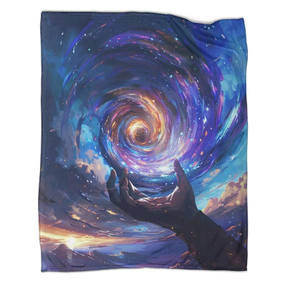 kaiyun Spiral-Shaped Black Hole 60 x 80 Inch (150 x 200 cm) Sofa Blanket, Purple Clouds Throw for Beds