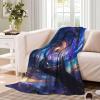 kaiyun Spiral-Shaped Black Hole 60 x 80 Inch (150 x 200 cm) Sofa Blanket, Purple Clouds Throw for Beds view 3