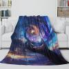 kaiyun Spiral-Shaped Black Hole 60 x 80 Inch (150 x 200 cm) Sofa Blanket, Purple Clouds Throw for Beds view 4