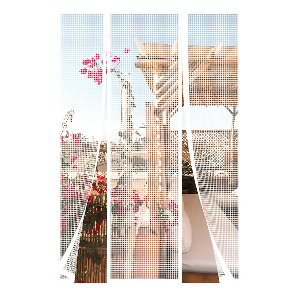 White 275 x 195 cm Insect Screen Curtain with Velcro Mounting for Balcony and Patio Doors
