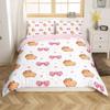 Bowknot 200 x 200 cm Capybara Bedding Set, Pink Love Heart Duvet Cover Set view 3