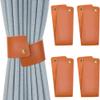 CALFOVERA 4-Piece Vintage Style PU Leather Curtain Tiebacks view 1