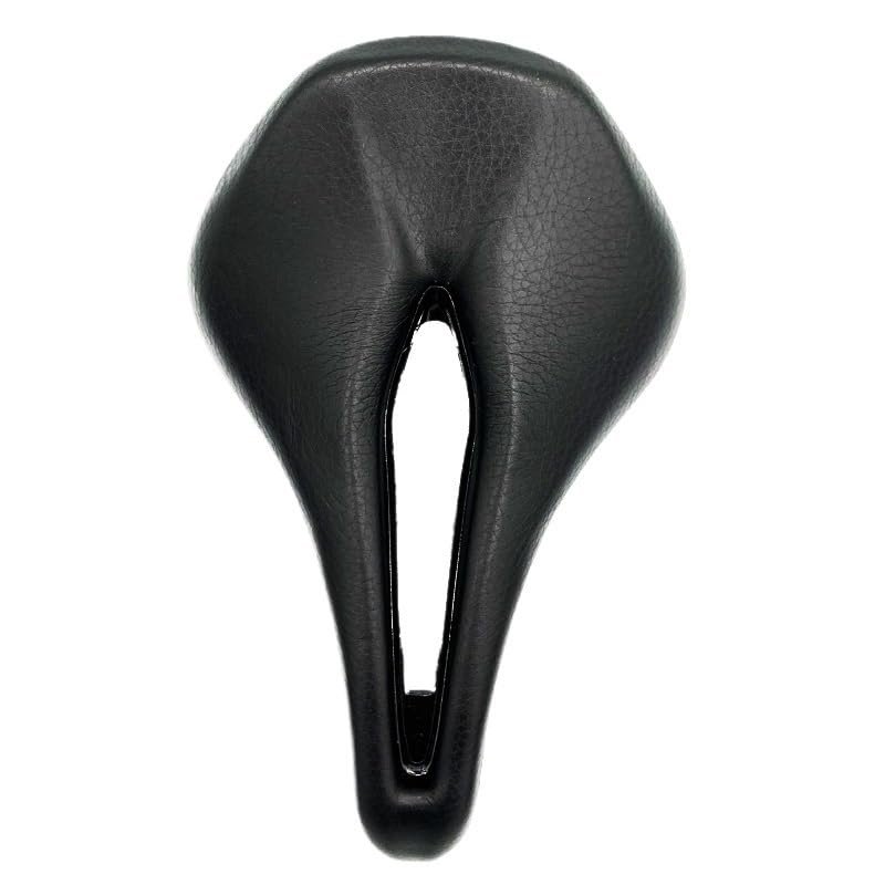 ZQINGQING Bicycle Saddle with Titanium Rails, 165 mm MTB Road Hollow Sponge Leather